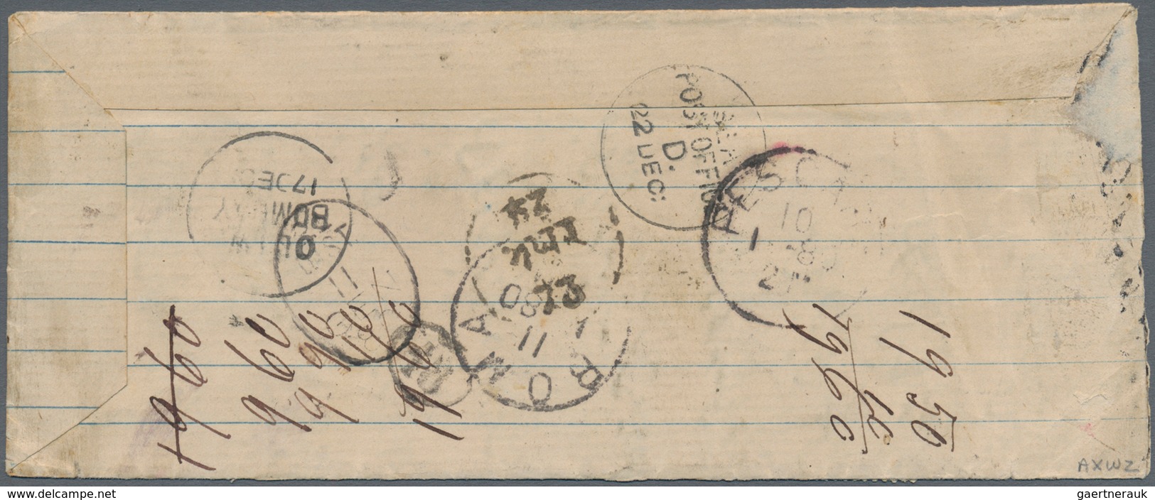 00353 Indien: 1879 Insufficiently Franked Cover From Sialkot To Rome, Italy Via Bombay, Aden And Pescara, - Other & Unclassified