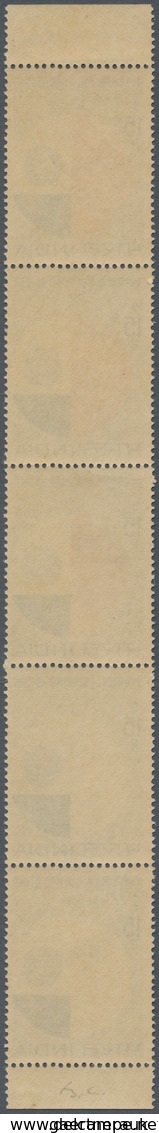 00359 Indien: 1968 First Triennale Art Exhibition, New Delhi 15p. Vertical Strip Of Five With Selvedge At - Altri & Non Classificati