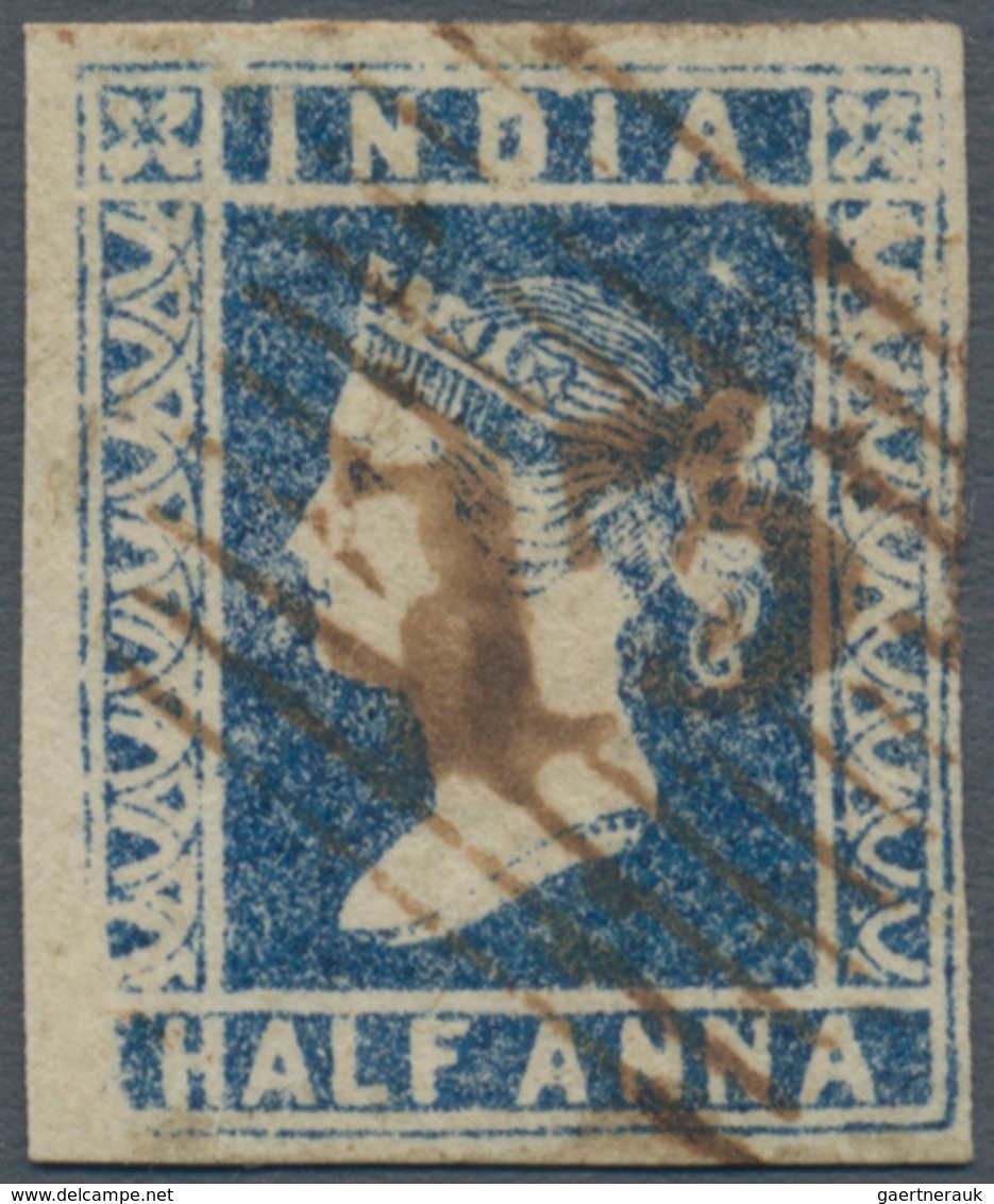00361 Indien - Used Abroad: 1854 Portuguese India-Damaun: India Lithographed ½a. Blue, Die I, Used In DAMA - Andere & Zonder Classificatie