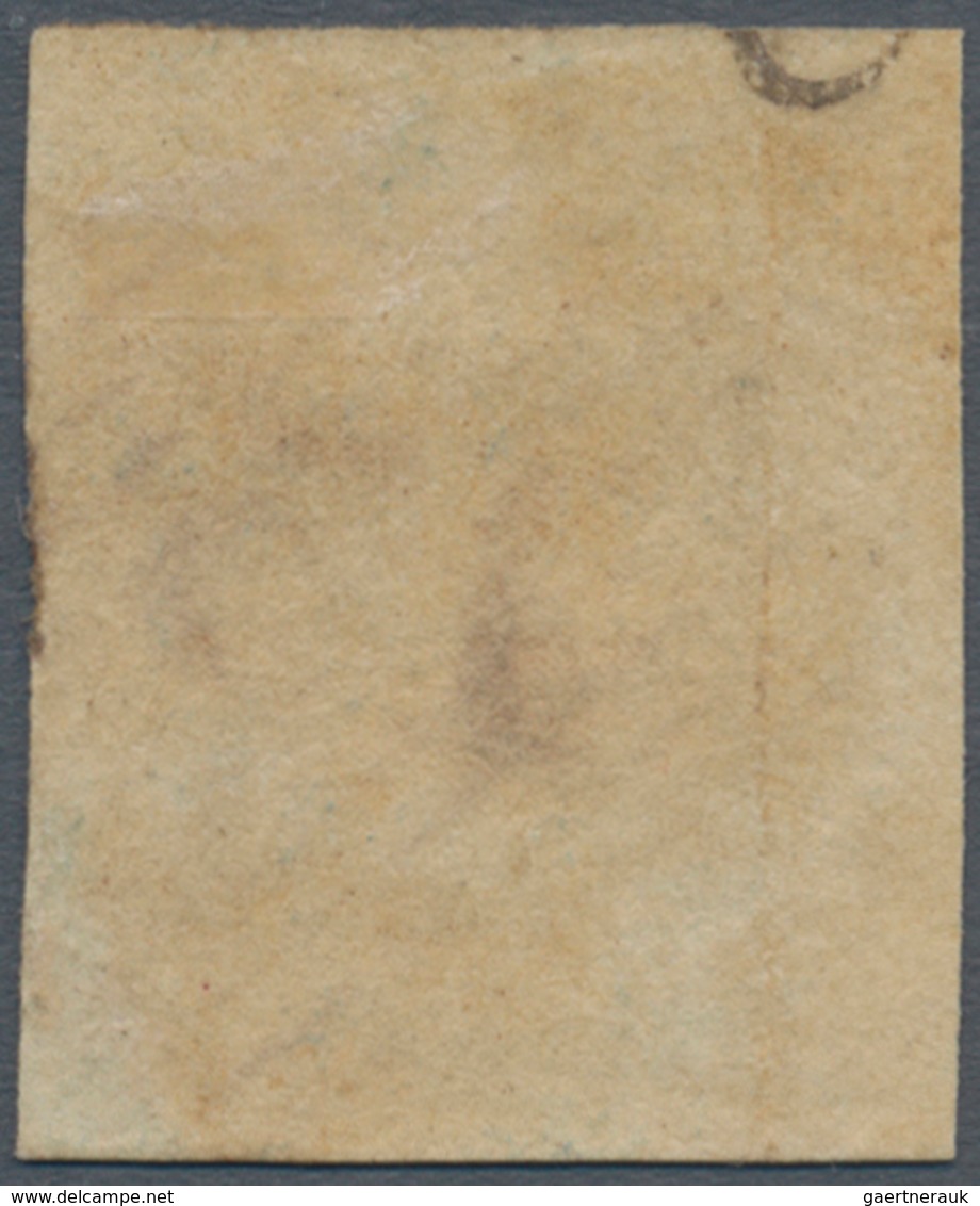 00361 Indien - Used Abroad: 1854 Portuguese India-Damaun: India Lithographed ½a. Blue, Die I, Used In DAMA - Altri & Non Classificati