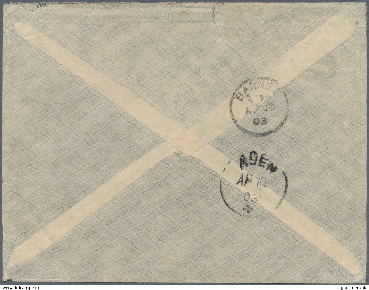 00362 Indien - Used Abroad: 1903 ADEN-DTHALA: Cover From Dthala (Western Protectorate Of Aden) To Barnet, - Other & Unclassified