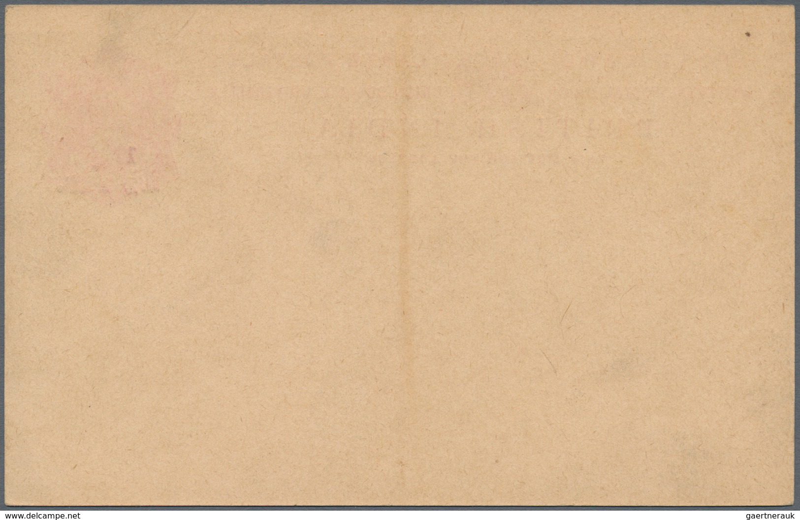 00363 Indien - Ganzsachen: 1922 ESSAY For A Provisional Postal Stationery Card KEVII. 1a. Carmine OVERPRIN - Non Classés