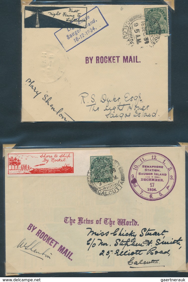 00364 Indien - Raketenpost: 1934-37 INDIAN ROCKET MAIL: Comprehensive and specialized collection of about