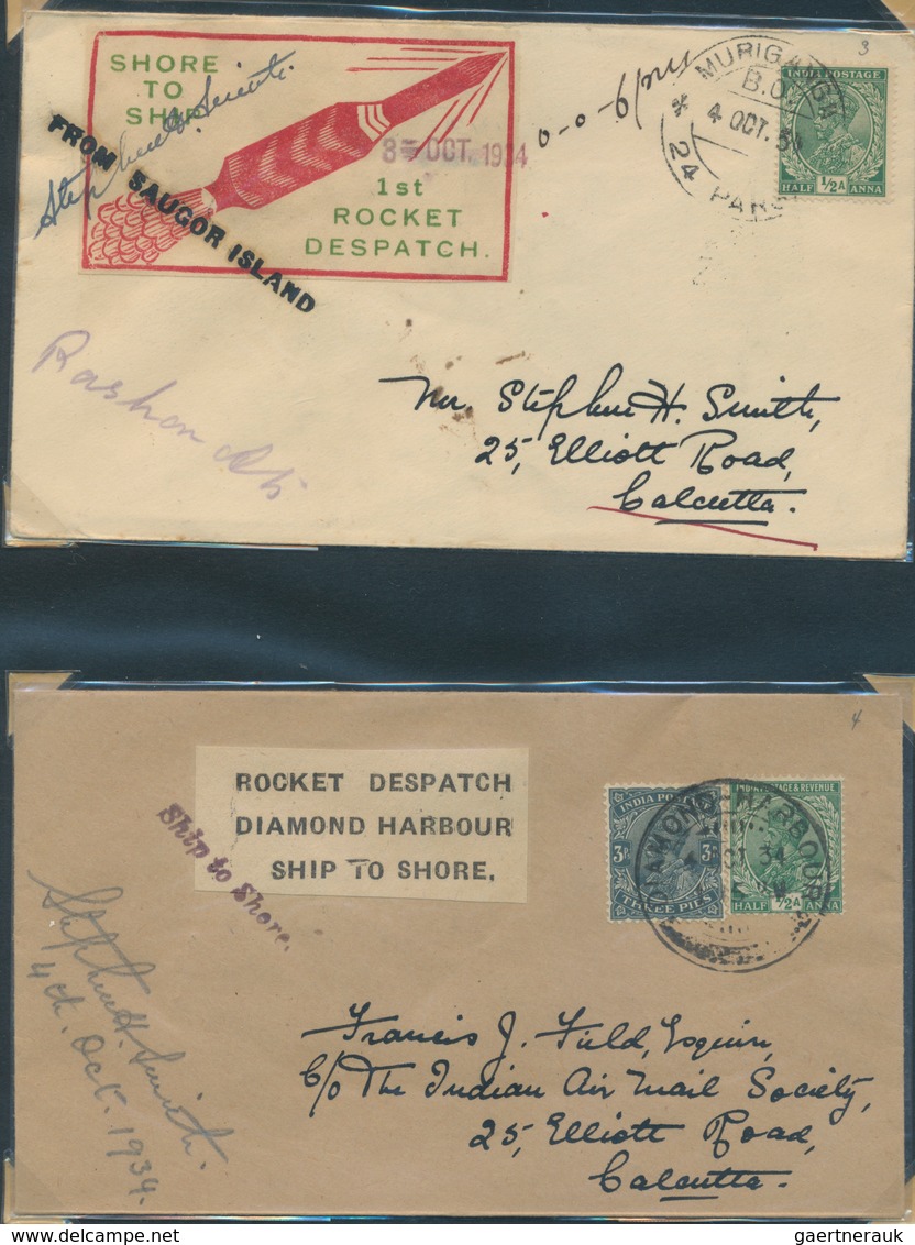 00364 Indien - Raketenpost: 1934-37 INDIAN ROCKET MAIL: Comprehensive and specialized collection of about