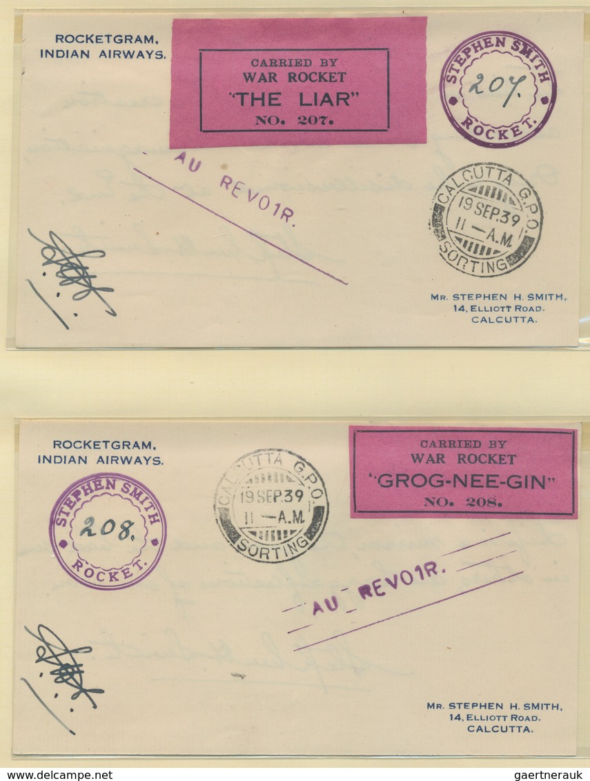 00364 Indien - Raketenpost: 1934-37 INDIAN ROCKET MAIL: Comprehensive and specialized collection of about