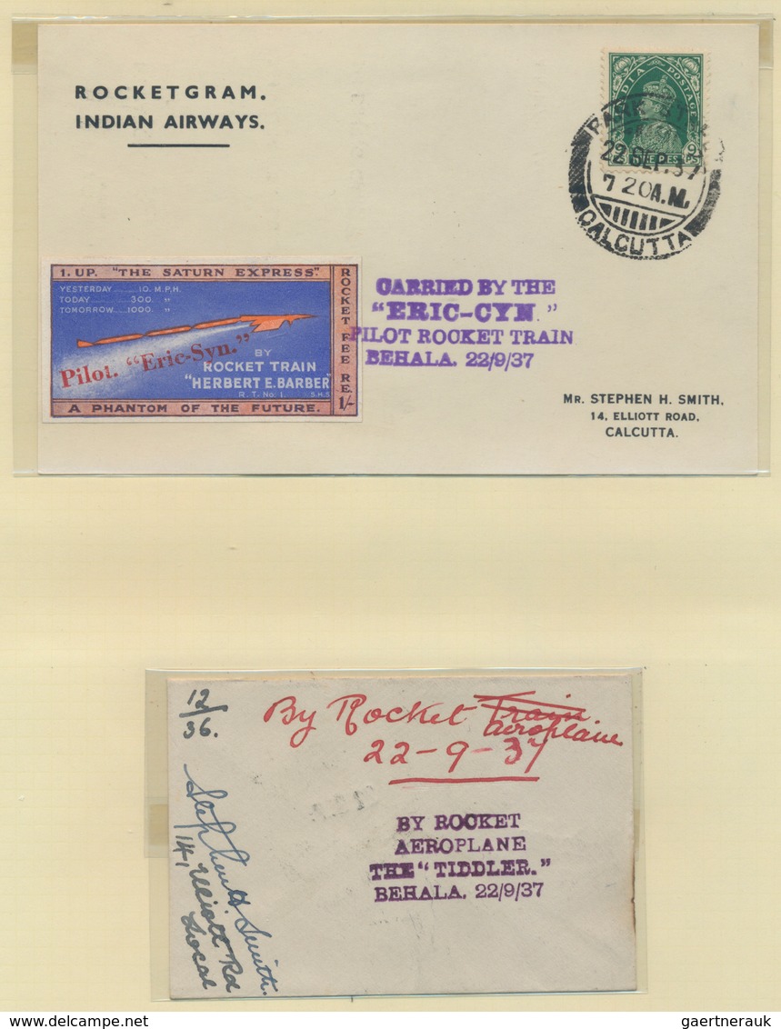 00364 Indien - Raketenpost: 1934-37 INDIAN ROCKET MAIL: Comprehensive and specialized collection of about