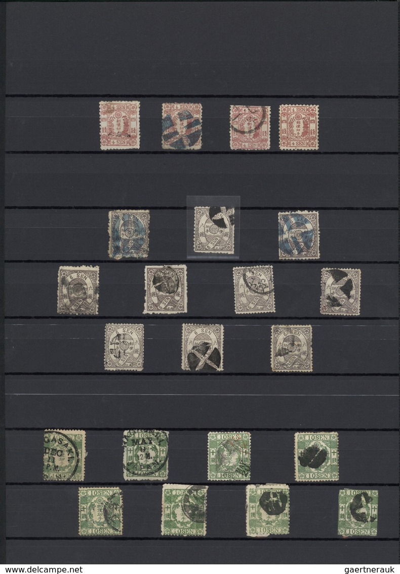 00369 Japan: 1871/187g, Hand-engraved issues, specialised collection/assortment of apprx. 285 stamps (orig