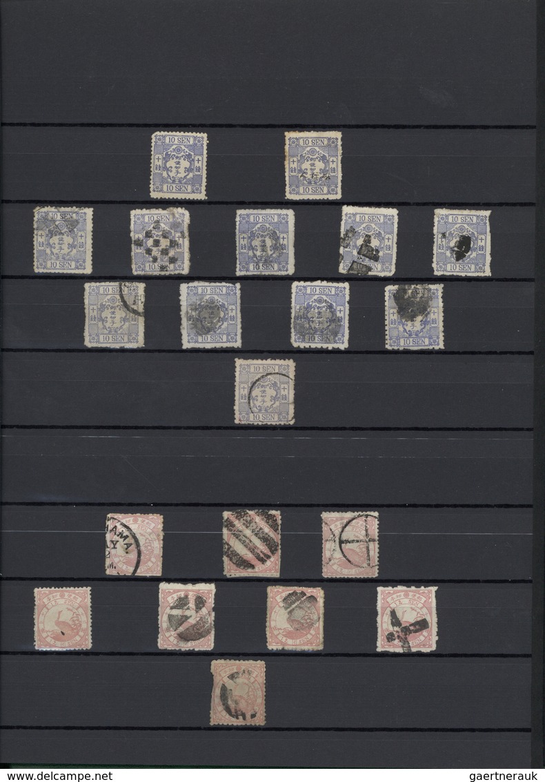 00369 Japan: 1871/187g, Hand-engraved issues, specialised collection/assortment of apprx. 285 stamps (orig