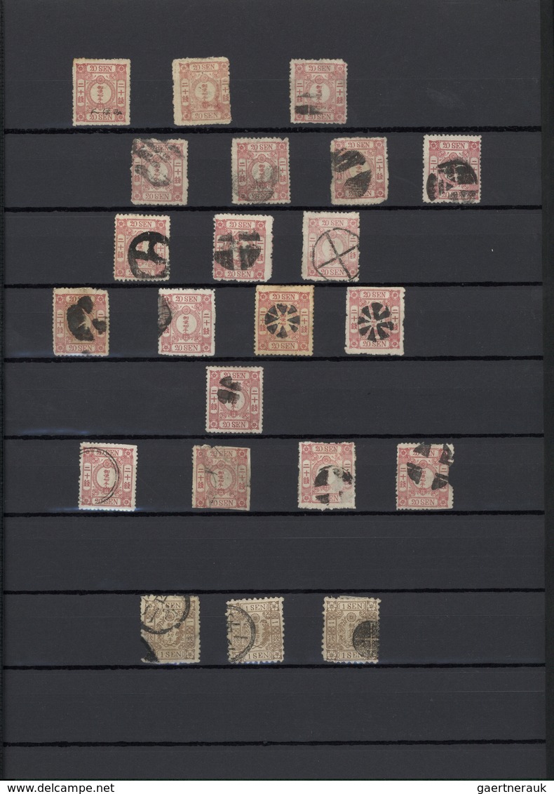 00369 Japan: 1871/187g, Hand-engraved issues, specialised collection/assortment of apprx. 285 stamps (orig
