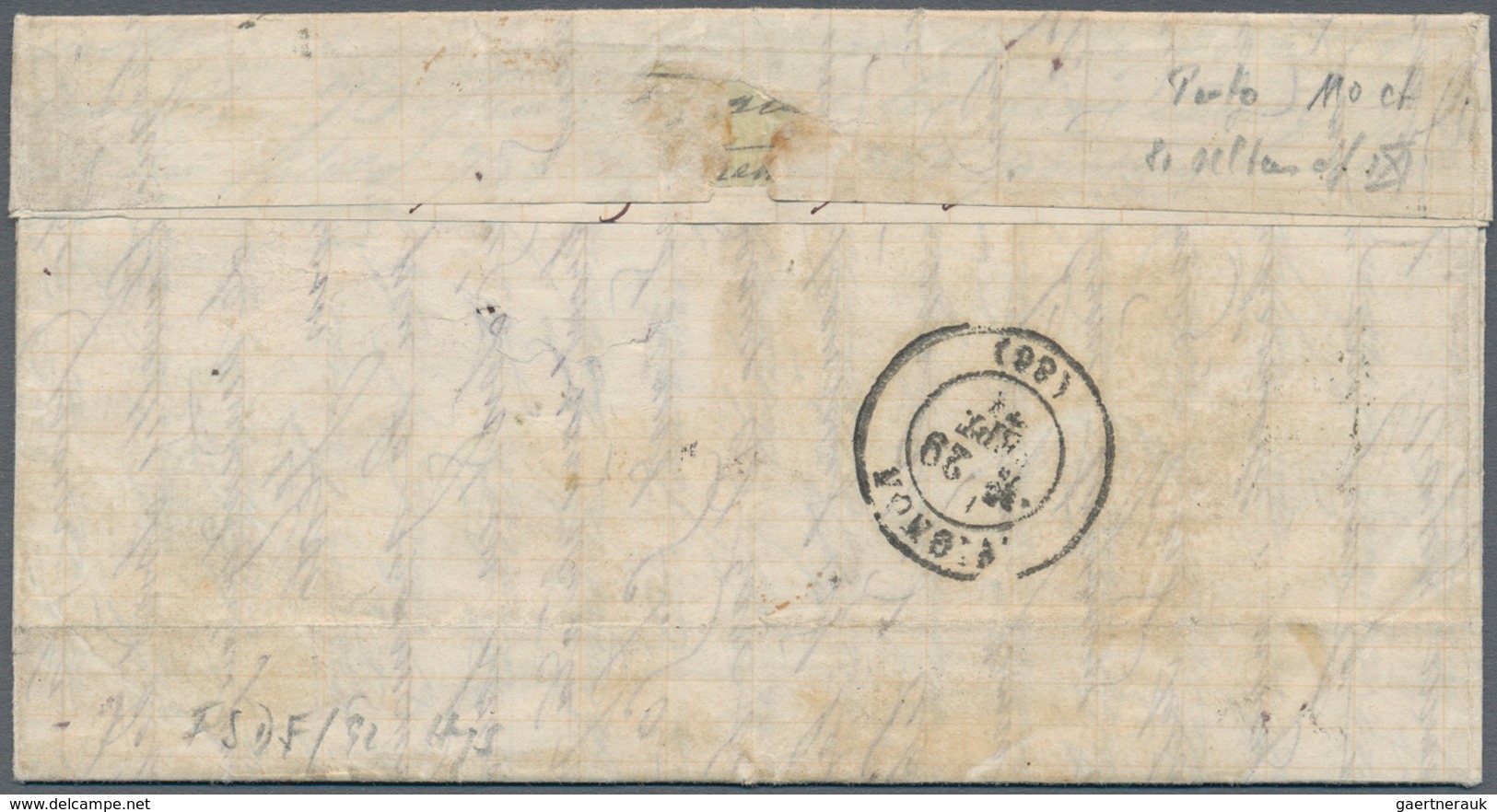 00373 Japan - Besonderheiten: 1871, FRANCE Used ABROAD, 30 C Brown Napoleon And 80 C Rose-carmine Bordeaux - Andere & Zonder Classificatie