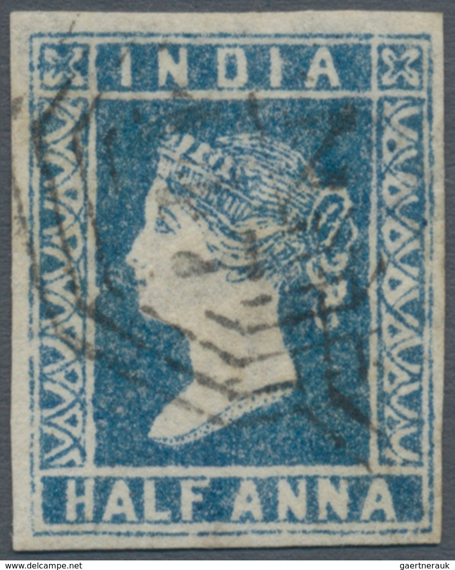 00380 Malaiische Staaten - Straits Settlements: 1854 Indian Lithographed ½a. Blue, Die I, Stone "A", Sheet - Straits Settlements