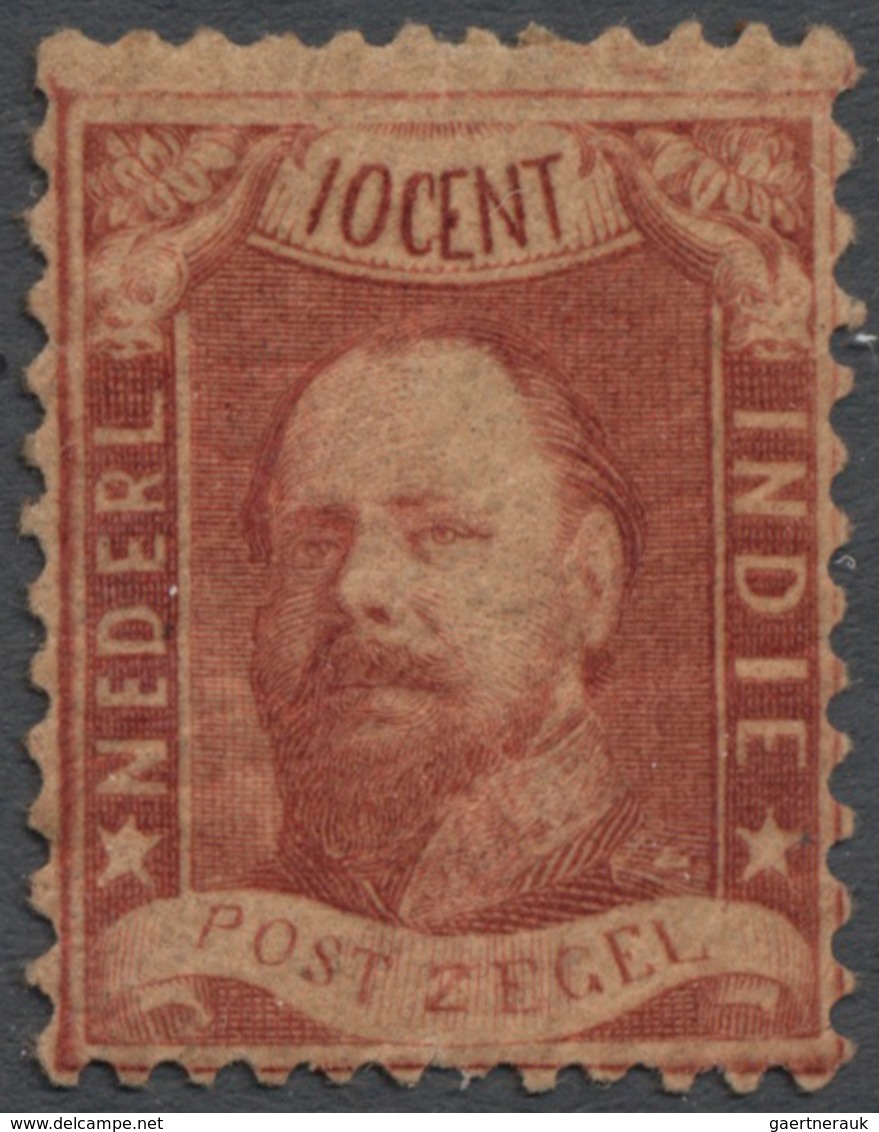 00389 Niederländisch-Indien: 1868, 10 C. Karmin, Gez. 12 ½ : 12, Nahezu Postfrisches Exemplar Mit Gebräunt - Indie Olandesi