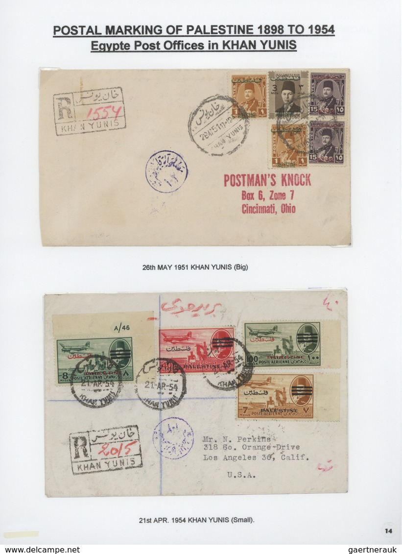 00390 Palästina: 1898-1954, Exhibition Collection "HOLYLAND PALESTINE POSTAL MARKINGS FROM 1898 to 1954" o