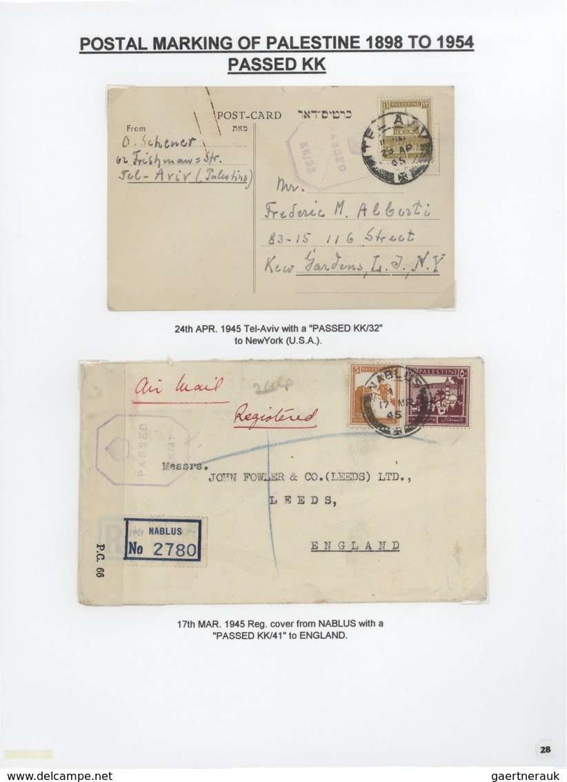 00390 Palästina: 1898-1954, Exhibition Collection "HOLYLAND PALESTINE POSTAL MARKINGS FROM 1898 to 1954" o