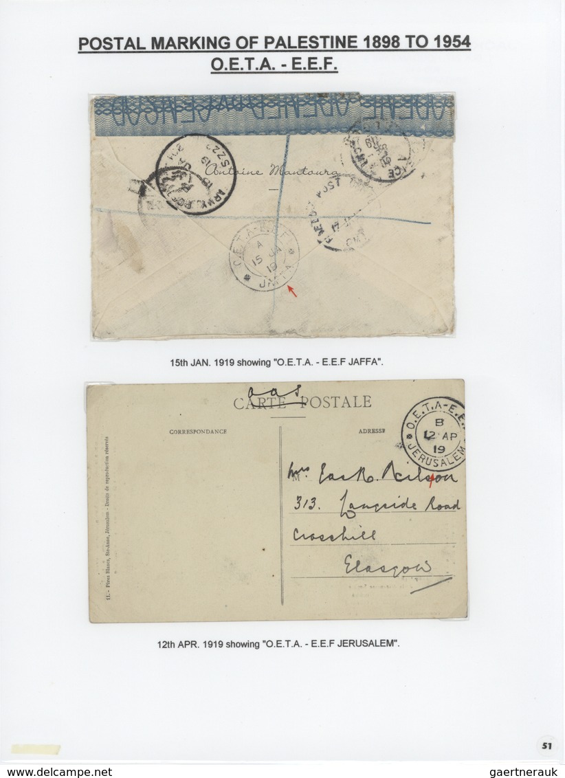 00390 Palästina: 1898-1954, Exhibition Collection "HOLYLAND PALESTINE POSTAL MARKINGS FROM 1898 to 1954" o