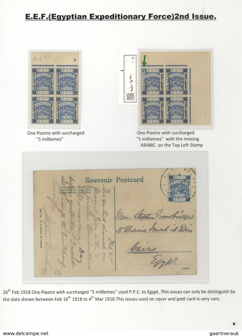 00391 Palästina: 1918-1927, Exhibition Collection "PALESTINE STAMPS & COVERS FROM 1918 - 1927" on 80 leave