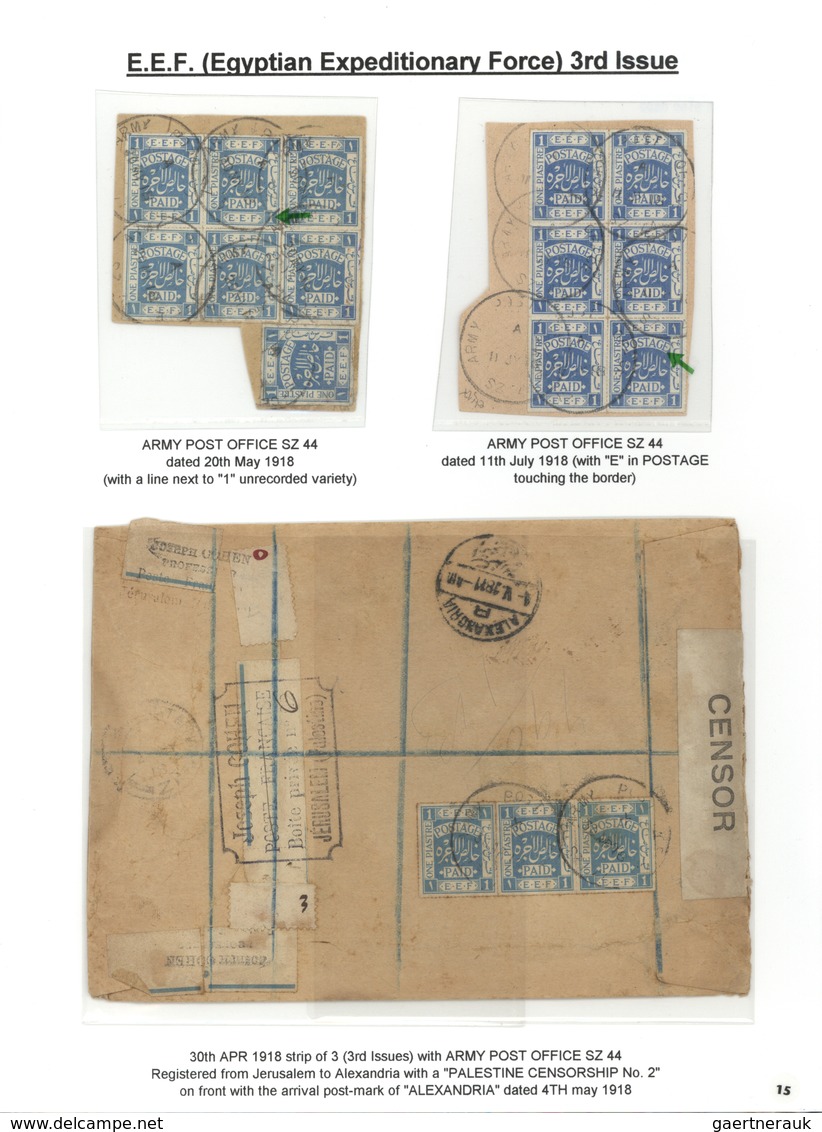 00391 Palästina: 1918-1927, Exhibition Collection "PALESTINE STAMPS & COVERS FROM 1918 - 1927" on 80 leave