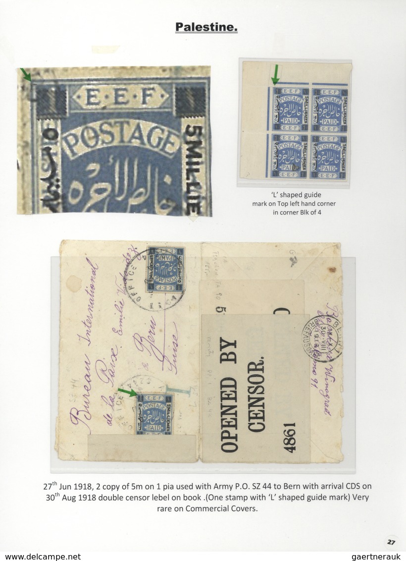 00391 Palästina: 1918-1927, Exhibition Collection "PALESTINE STAMPS & COVERS FROM 1918 - 1927" on 80 leave