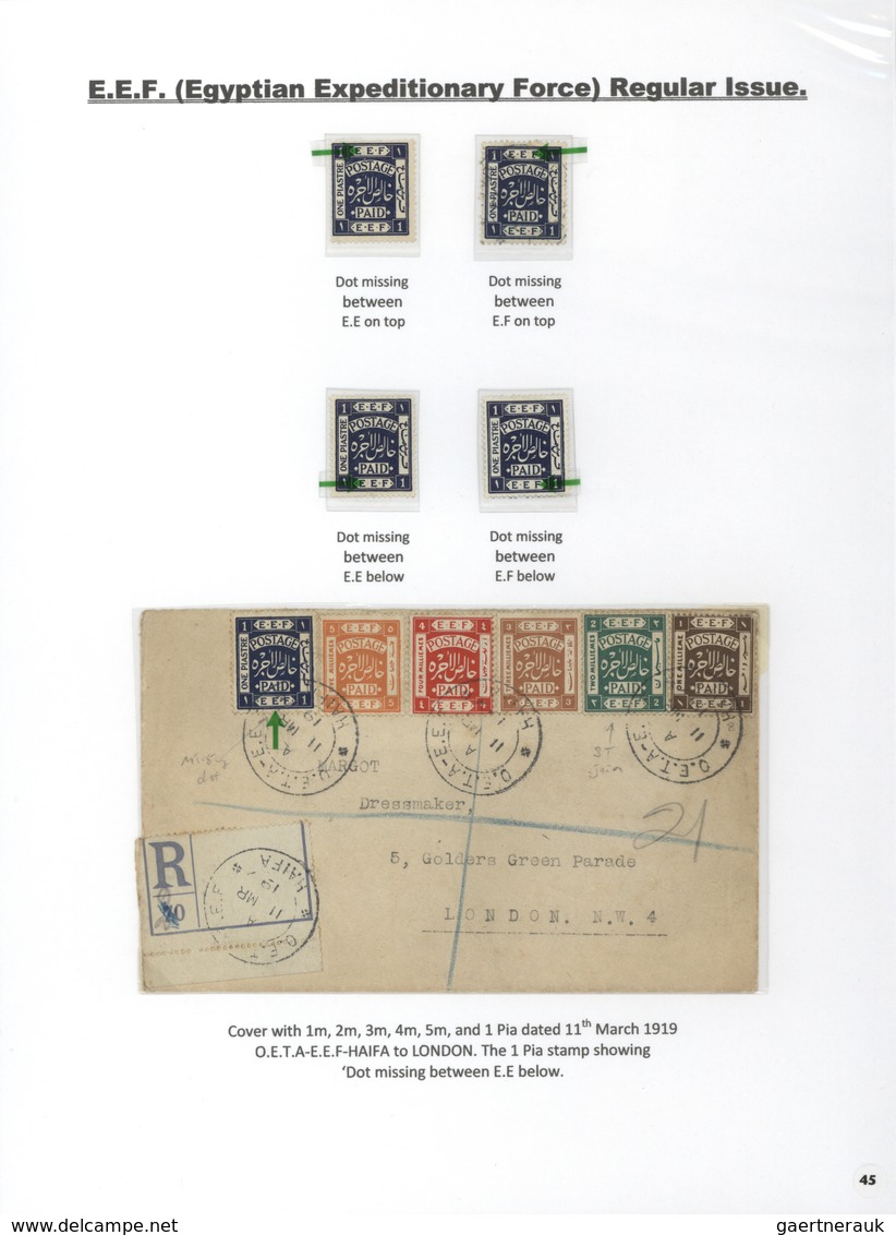 00391 Palästina: 1918-1927, Exhibition Collection "PALESTINE STAMPS & COVERS FROM 1918 - 1927" on 80 leave