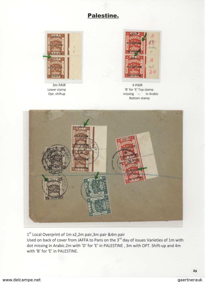 00391 Palästina: 1918-1927, Exhibition Collection "PALESTINE STAMPS & COVERS FROM 1918 - 1927" on 80 leave