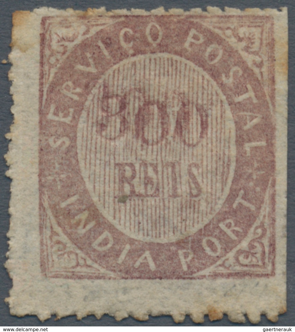 00429 Portugiesisch-Indien: 1873, Type IA, 300 R. Dark Violet, Double Impression Of Value, Also Part Mirro - Portugees-Indië