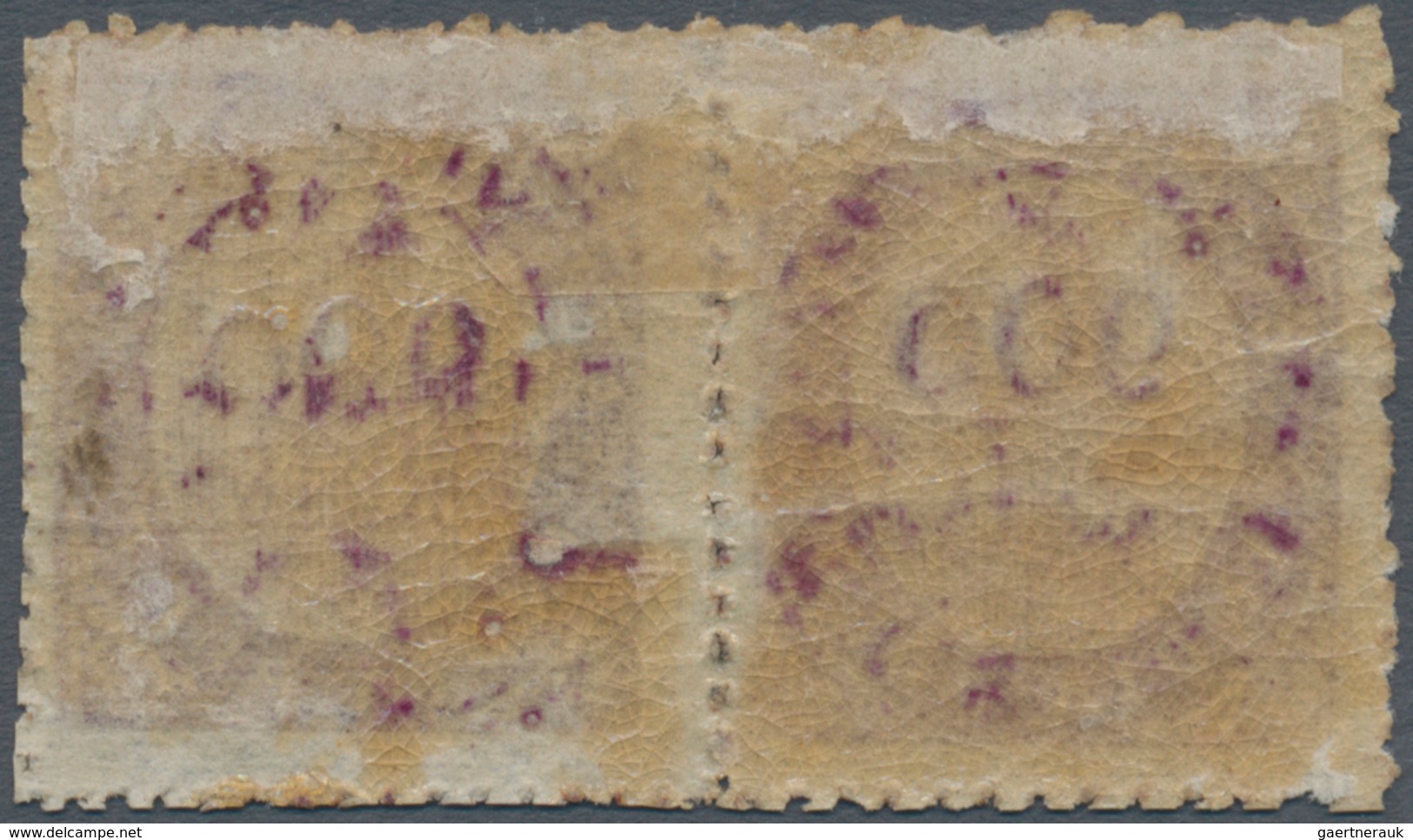 00432 Portugiesisch-Indien: 1873, Type IA, 900 R. Dark Violet, A Horizontal Pair With Double Impression Of - Portuguese India