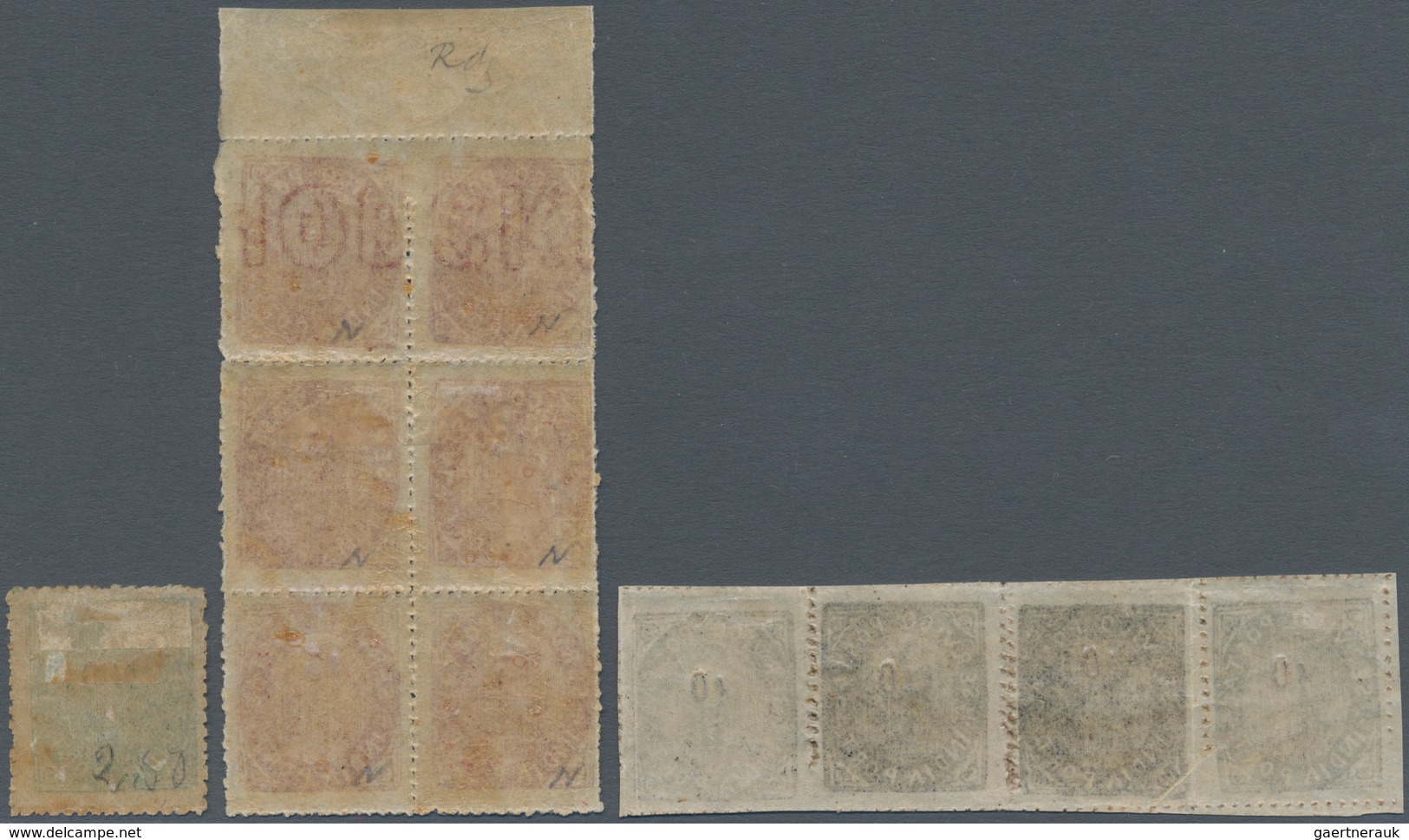 00434 Portugiesisch-Indien: 1875/76, Native Issues, Mint: 1875, 10 R. Black, Type IIA A Horizontal Strip-4 - Inde Portugaise