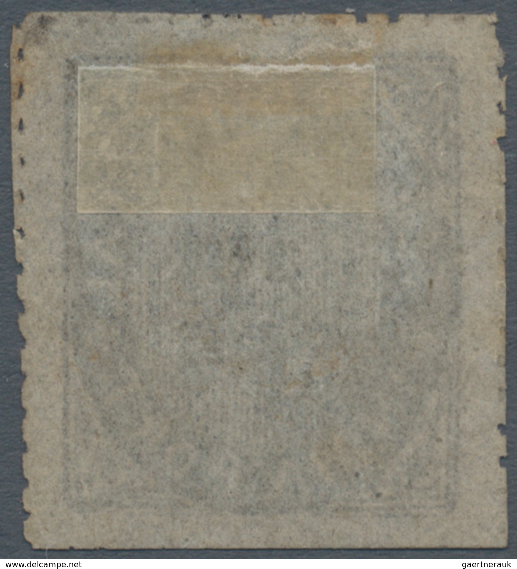 00435 Portugiesisch-Indien: 1876, Type IIB, 10 R. Black, Double Impression Of The Die, Unused No Gum, Scis - Portugiesisch-Indien