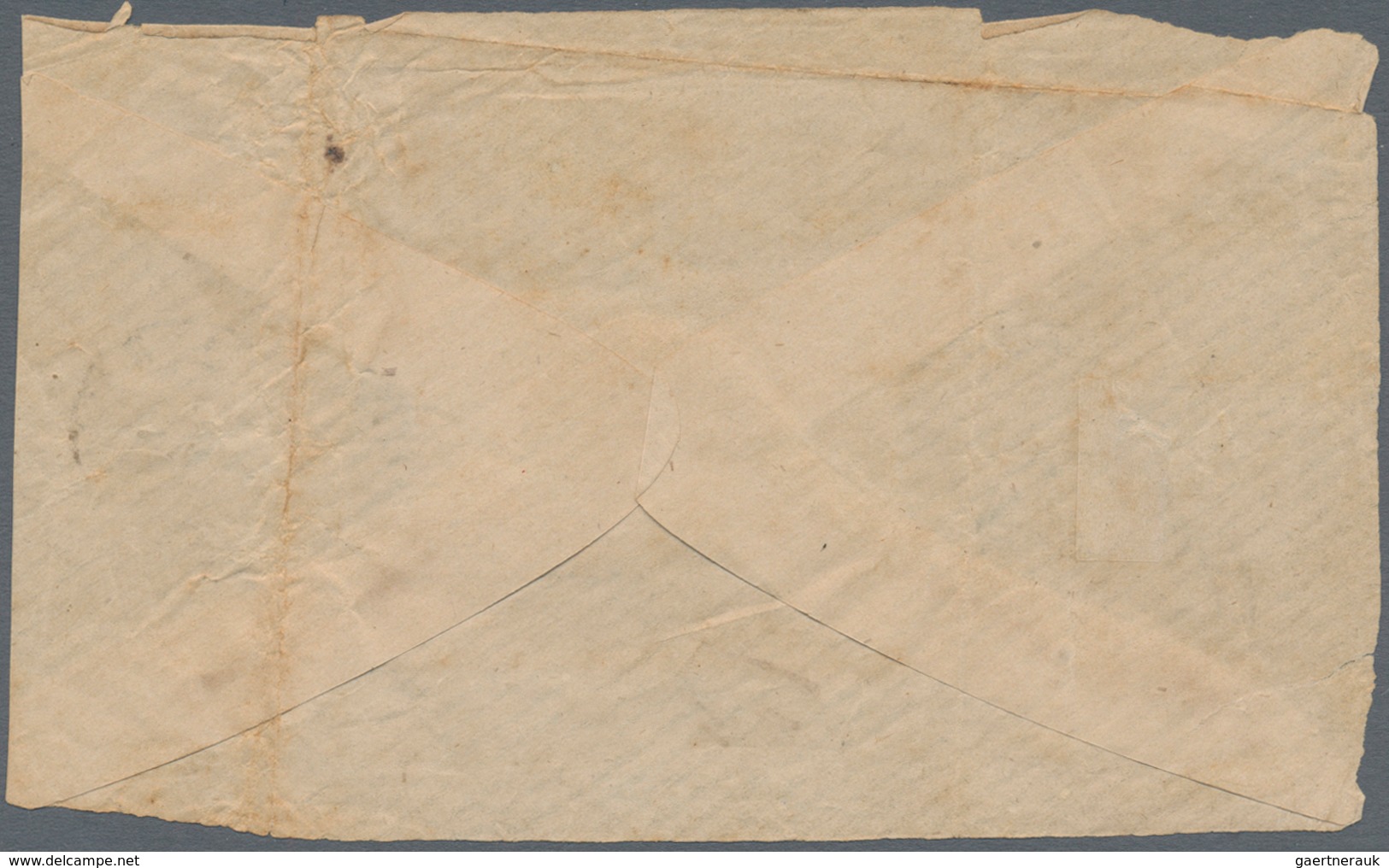 00440 Portugiesisch-Indien: 1878 Part Cover (back Only) From Nova Goa To Margao Franked By 1877 'Crown' 10 - Portugiesisch-Indien