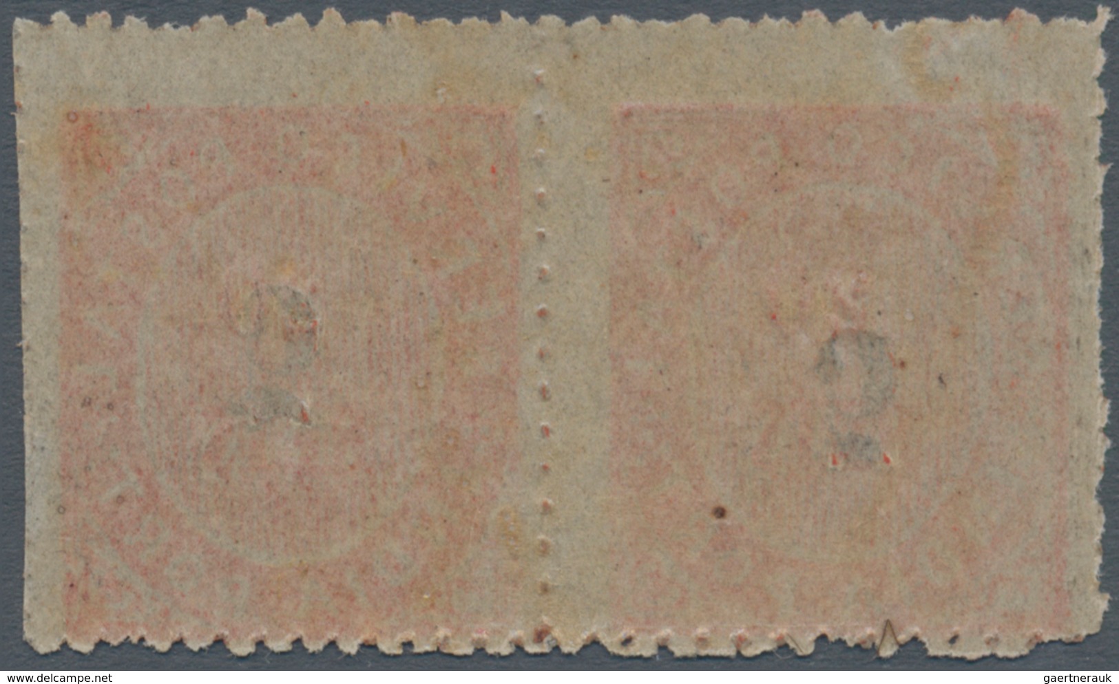 00441 Portugiesisch-Indien: 1881, Local Surcharge A, Type I D, 5 R. On 20 R., A Horizontal Pair Both With - Portugees-Indië