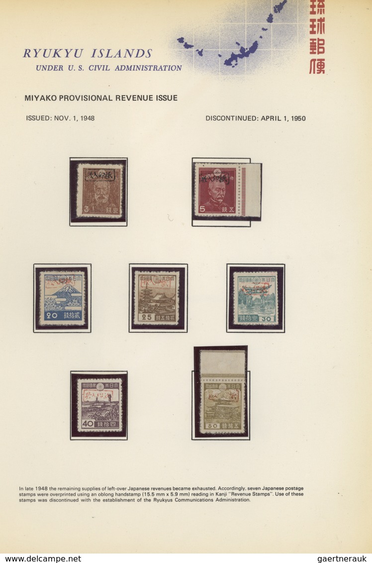 00458 Riukiu - Inseln / Ryu Kyu: 1946/1972, Specialised Mint Collection Of Many Hundred Mint O.g. Stamps, - Ryukyu Islands