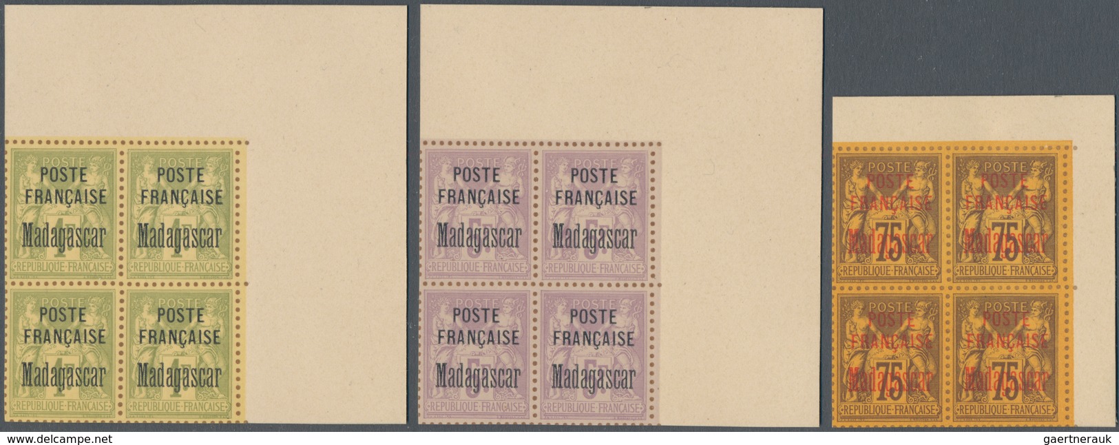 00487 Madagaskar: 1895, Complete Serie Of Definitives From 5 C To 5 F Together With Unissed 20 C Red/green - Andere & Zonder Classificatie