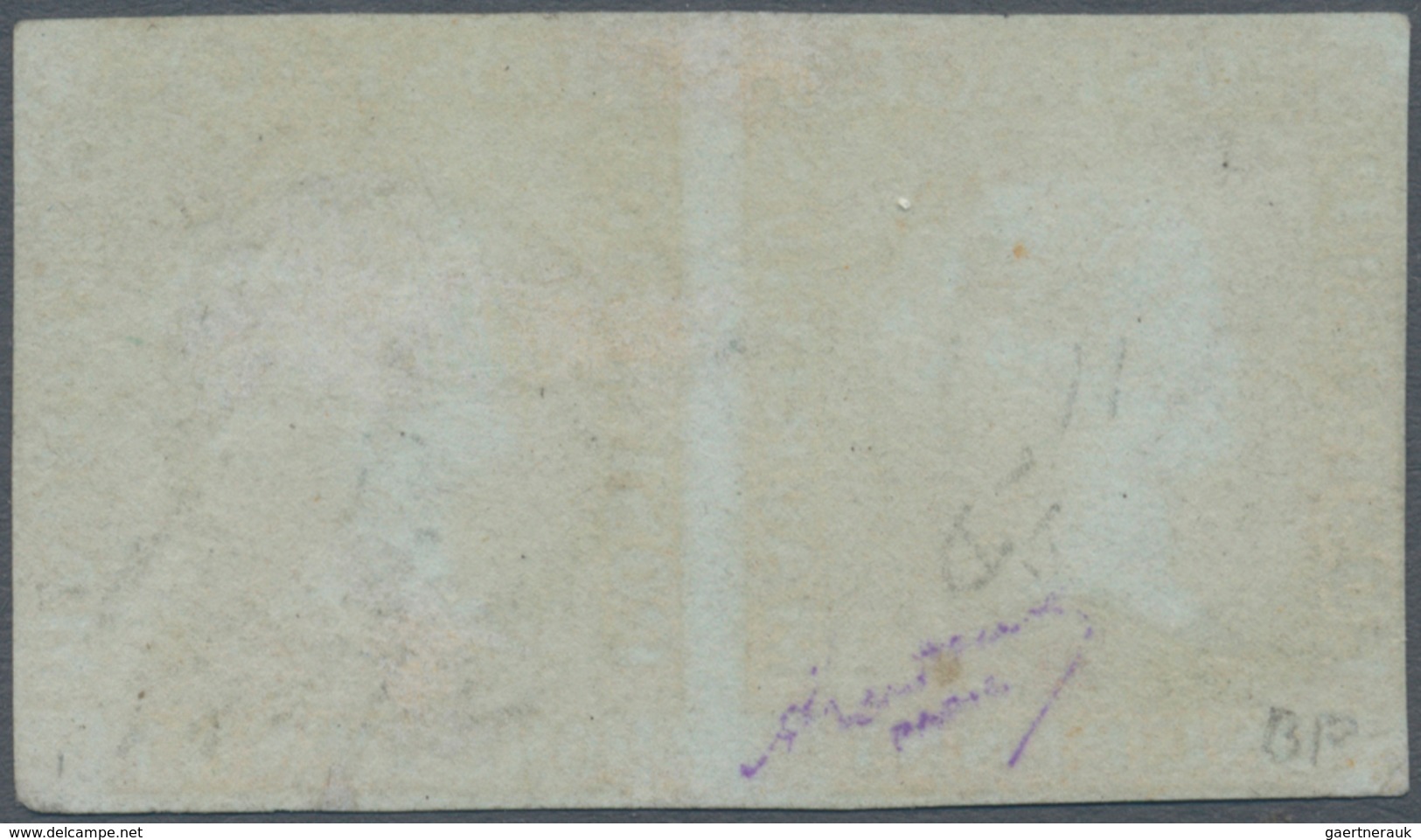 00490 Mauritius: 1848-59 1d. Orange-vermilion On Blue Paper, Early Impression, HORIZONTAL PAIR (Pos. 11+12 - Maurice (...-1967)
