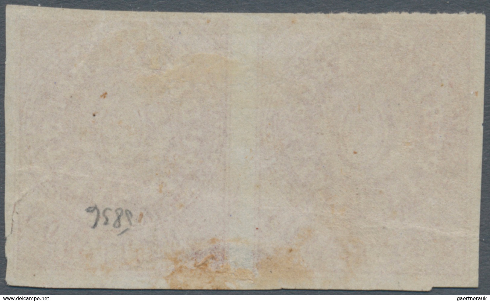 00526 Argentinien: 1864 5c. Deep Carmine, Narrow "C", No Accent, Horizontal Pair, Mounted Mint With Part O - Sonstige & Ohne Zuordnung