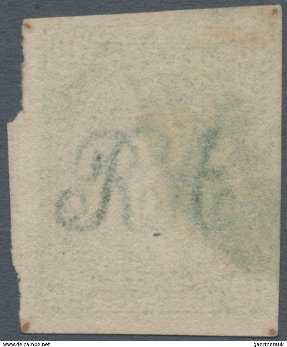 00532 Argentinien: 1864 'Rivadavia' 10c. Green, WATERMARK REVERSED, Imperforated, Clear Impression, Used A - Autres & Non Classés