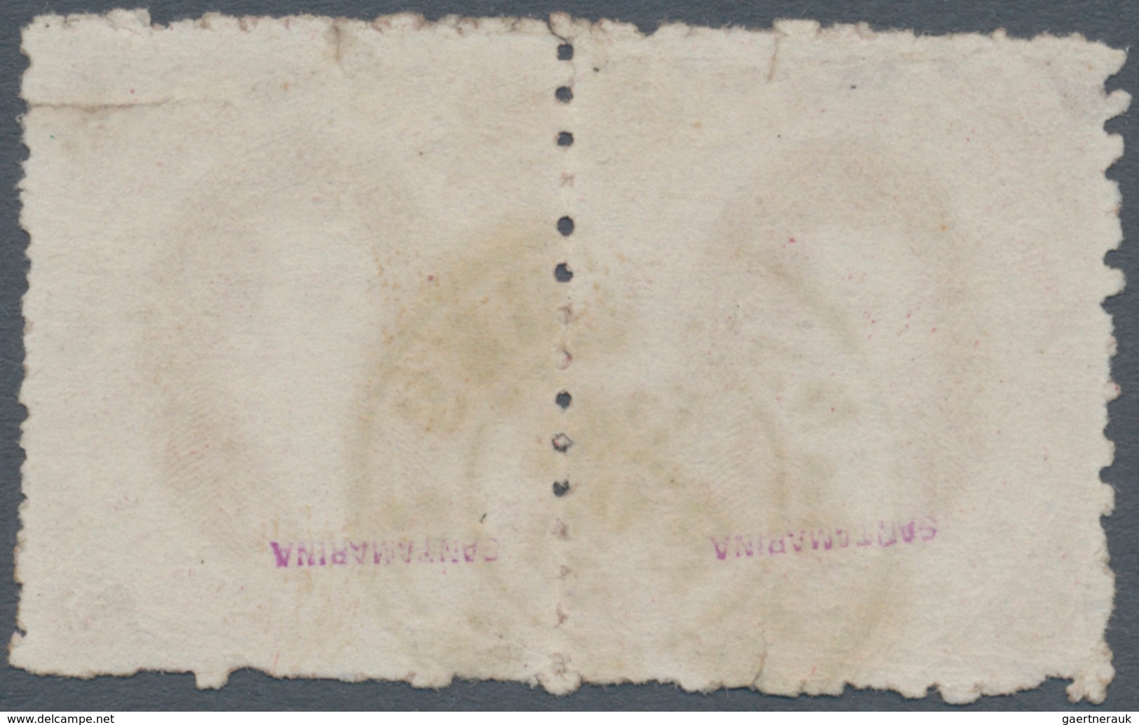 00544 Argentinien: 1867 'Rivadavia' 5c. Carmine, 7th Printing, No Wmk, Perf 11½, Horizontal Pair, Used And - Altri & Non Classificati