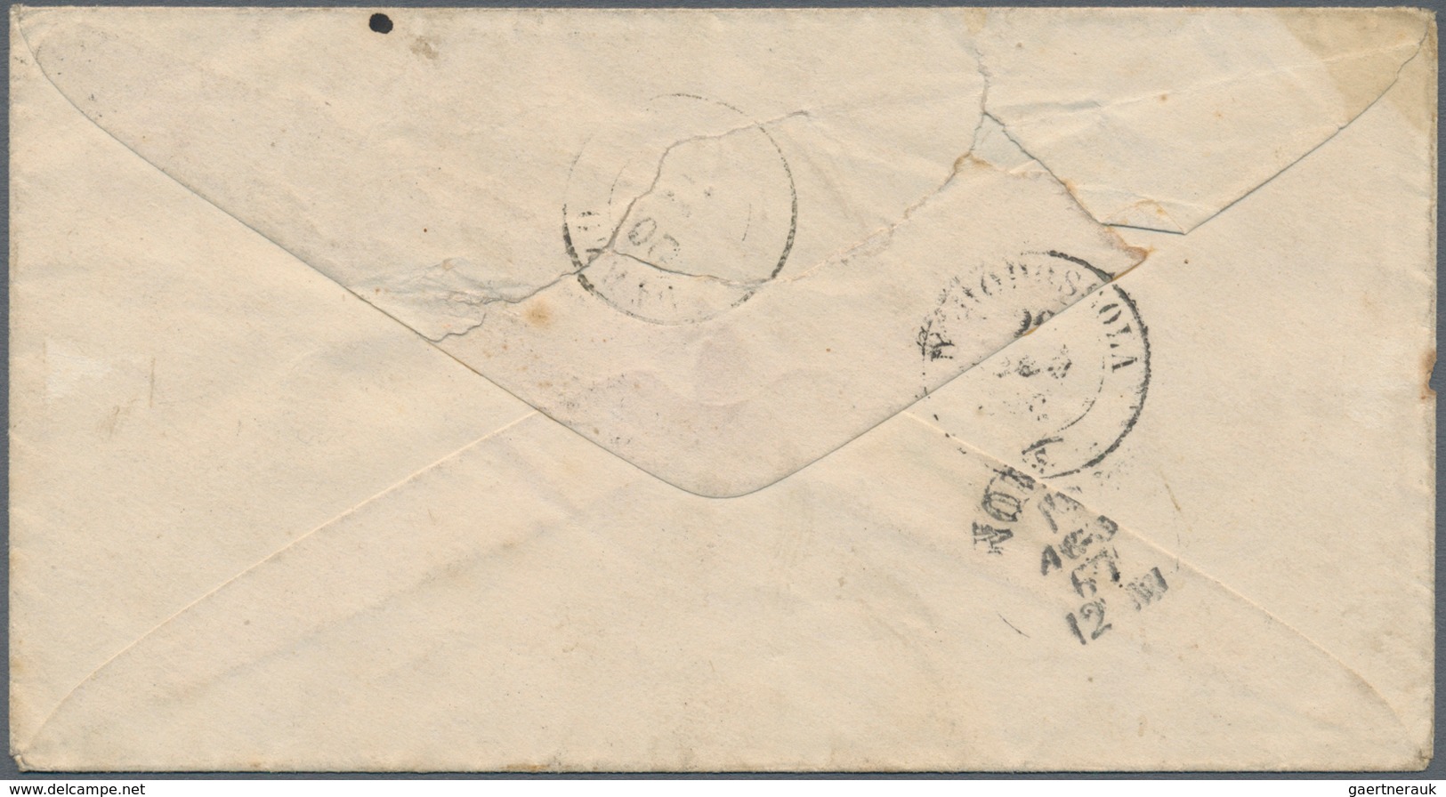 00545 Argentinien: 1867 SS AUNIS PROVISIONAL POSTMARK: Envelope From Buenos Aires To Domodossola, ITALY Fr - Sonstige & Ohne Zuordnung