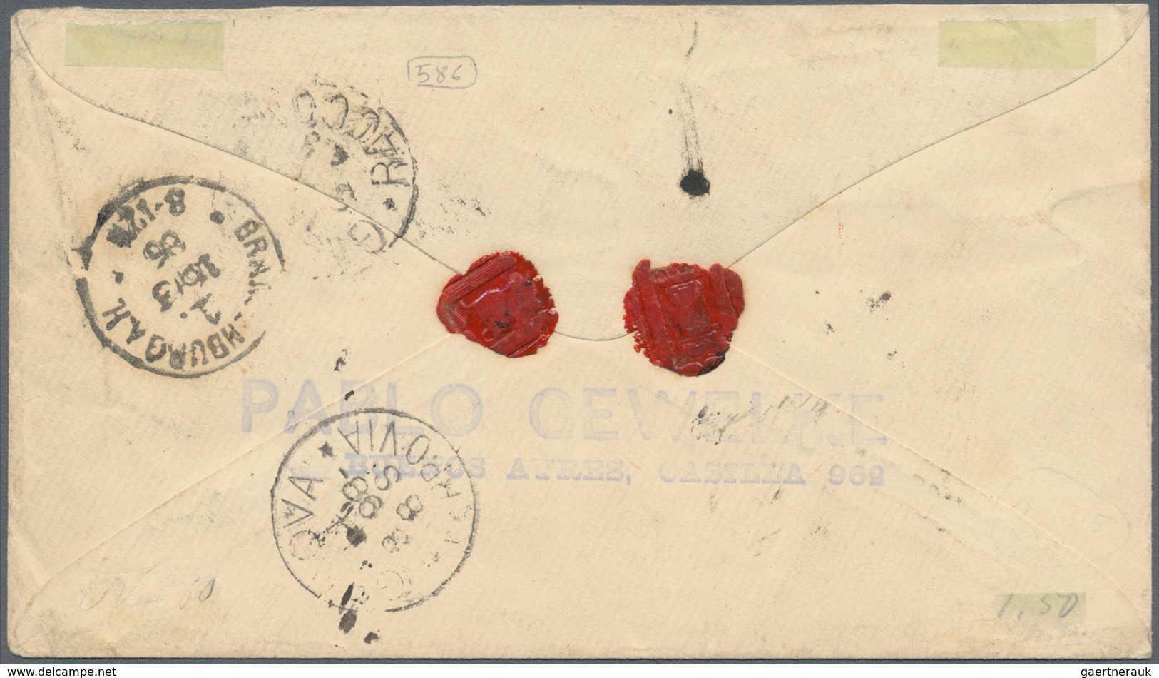 00557 Argentinien: 1878 'C.M. De Alvear' 25c. Lake, Used On 'Rivadavia' Postal Stationery Envelope 8c. In - Sonstige & Ohne Zuordnung