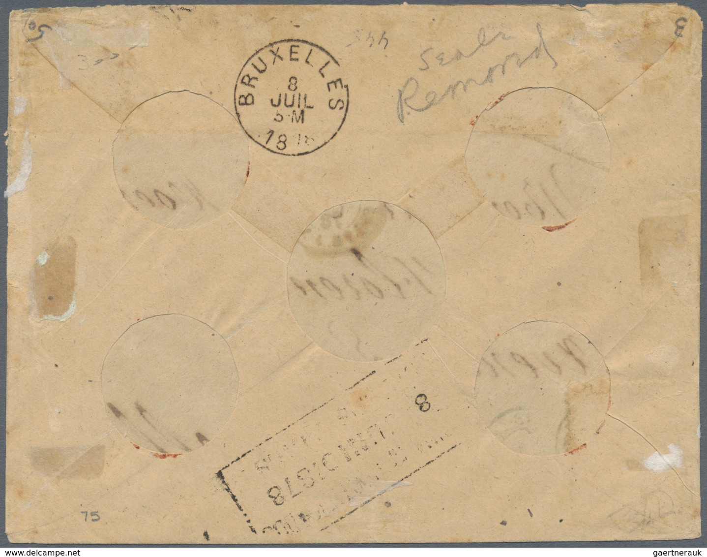 00558 Argentinien: 1878 Registered Cover From Buenos Aires To Brussels Via Bordeaux And Paris By French Pa - Andere & Zonder Classificatie