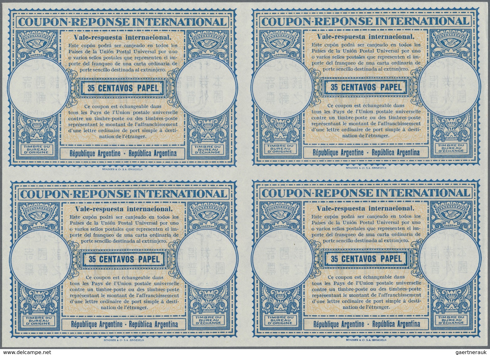 00564 Argentinien - Ganzsachen: 1948/1952. Lot Of 2 Different Intl. Reply Coupons (London Design) Each In - Entiers Postaux