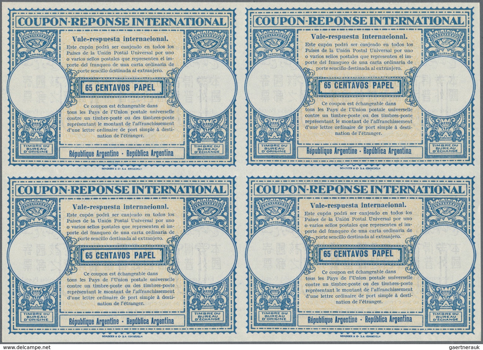 00564 Argentinien - Ganzsachen: 1948/1952. Lot Of 2 Different Intl. Reply Coupons (London Design) Each In - Postal Stationery