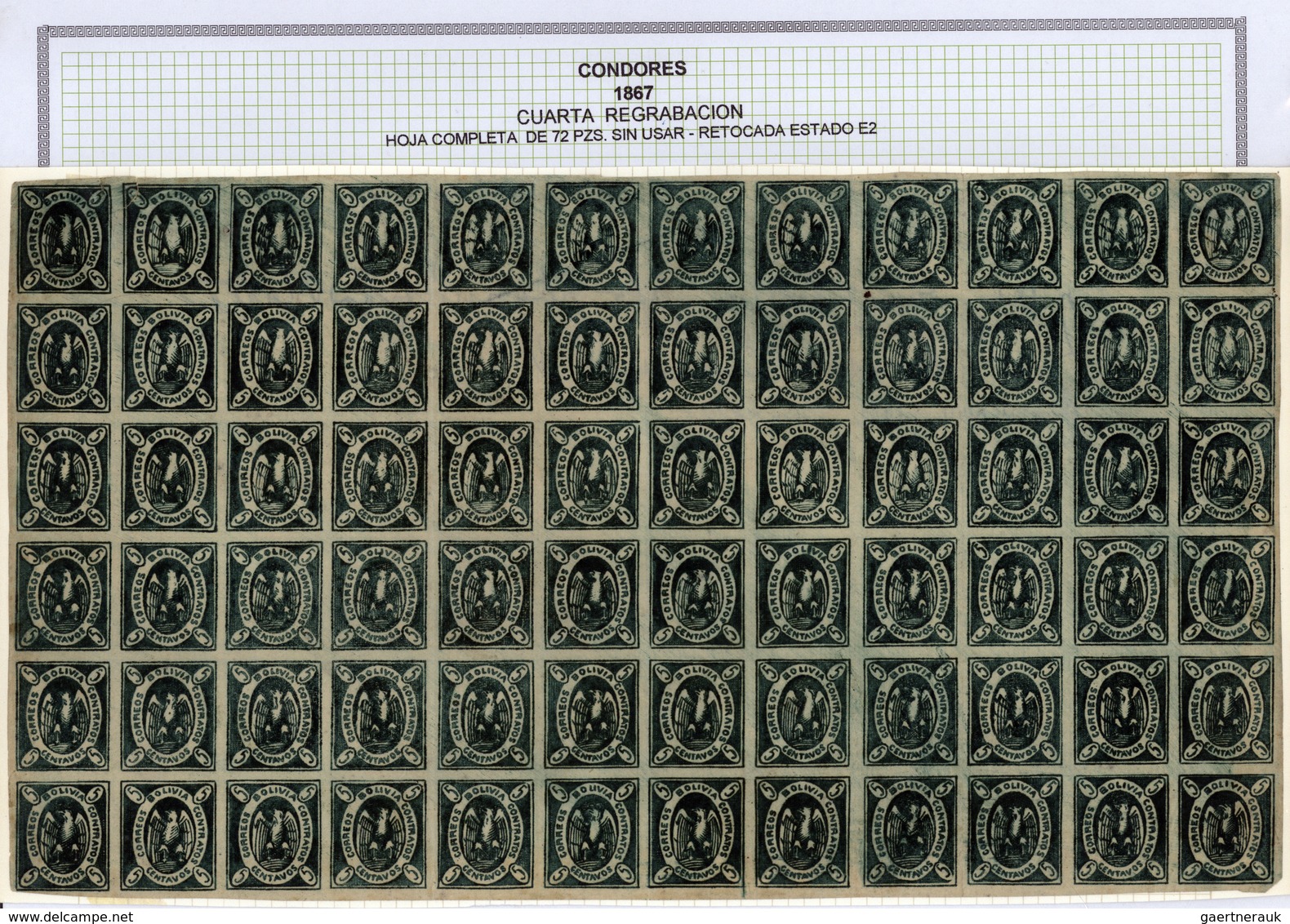 00565 Bolivien: 1867: THE CONDOR ISSUE: A scarce and unique special collection of a most exciting classica