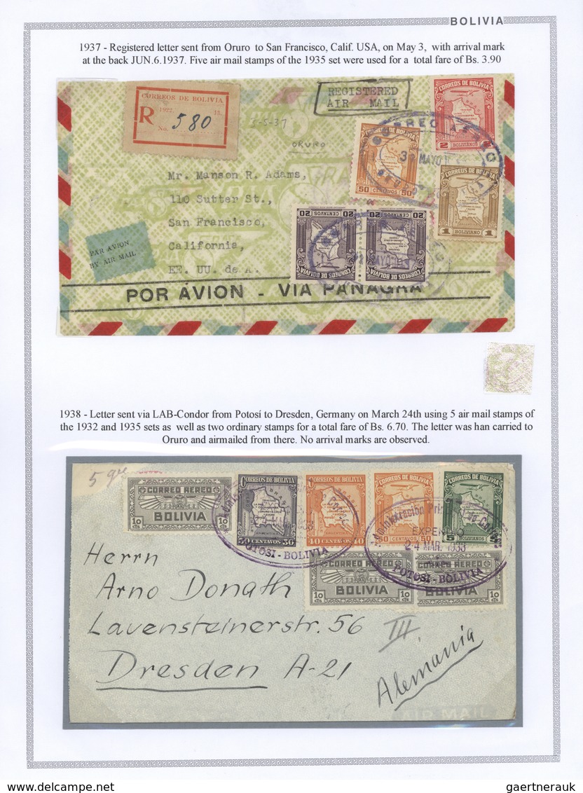 00566 Bolivien: 1923/37 - BOLIVIA AIR MAIL: A magnificent study of the evolution of air mail in Bolivia, o