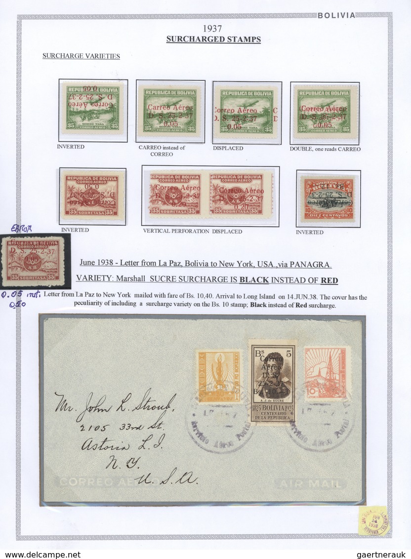 00566 Bolivien: 1923/37 - BOLIVIA AIR MAIL: A magnificent study of the evolution of air mail in Bolivia, o