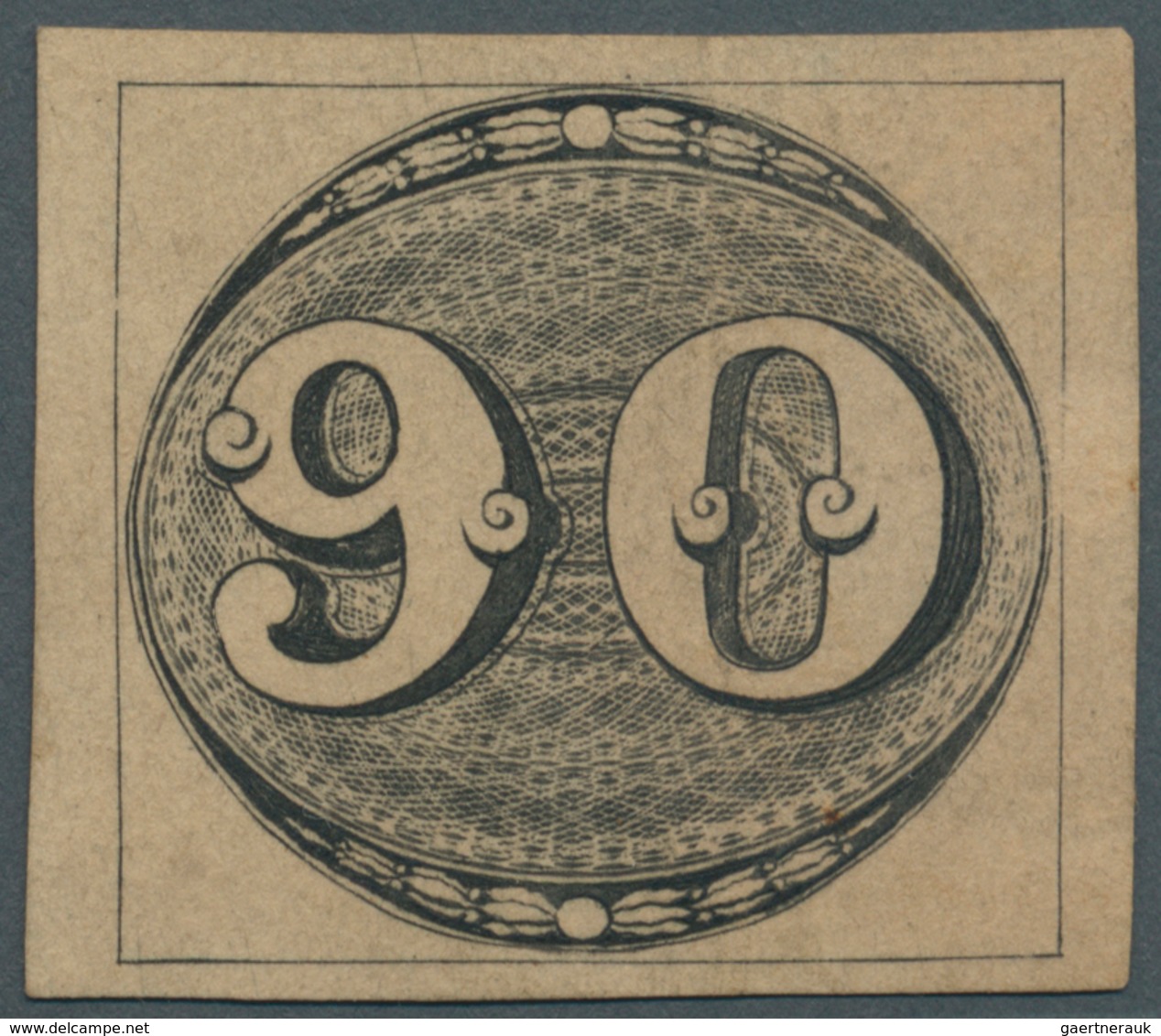 00571 Brasilien: 1843, 90r. Black On Yellowish Paper "Olhos De Boi", Fresh Colour (slight Indication Of Su - Altri & Non Classificati