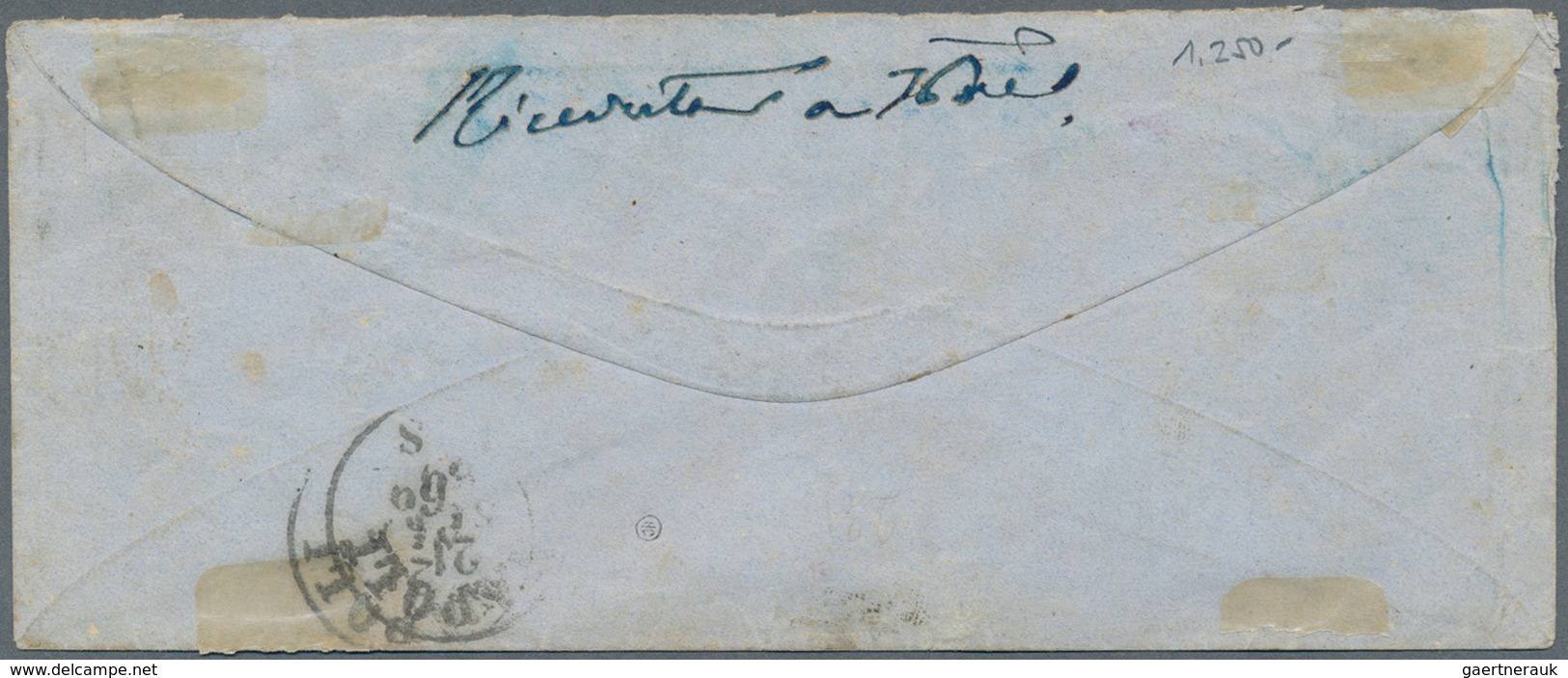 00573 Brasilien: 1869, 430 R. Yellow 1861 Issue Imperf With Wide Margins, On Envelope Tied By Mute Cancell - Andere & Zonder Classificatie