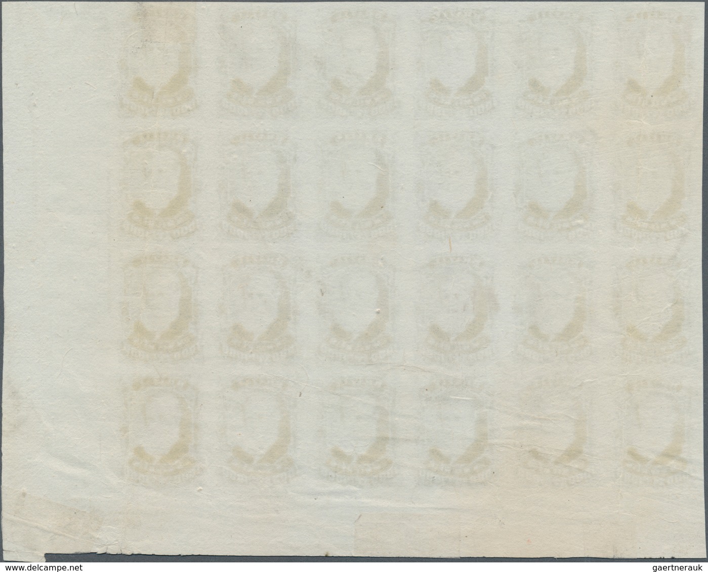 00582 Brasilien: 1878-79, 1.000 R. Gray-lilac Imperf Block Of 24 On White Wove Paper, Right Bottom Wide Co - Autres & Non Classés