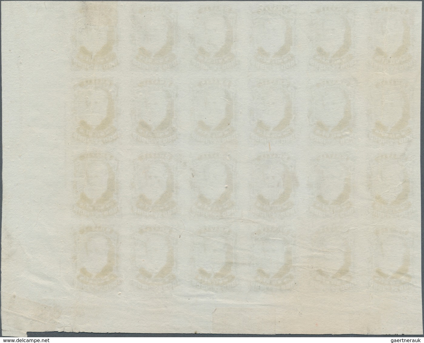 00582 Brasilien: 1878-79, 1.000 R. Gray-lilac Imperf Block Of 24 On White Wove Paper, Right Bottom Wide Co - Altri & Non Classificati