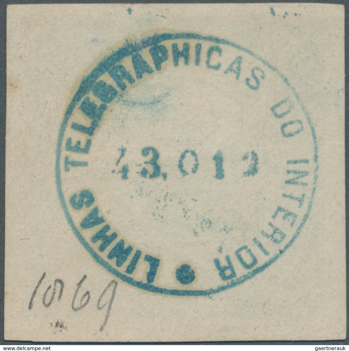 00585 Brasilien - Telegrafenmarken: 1869, 200r. Green With Control Mark On Reverse, Fresh Colour, Large Ma - Telegraph