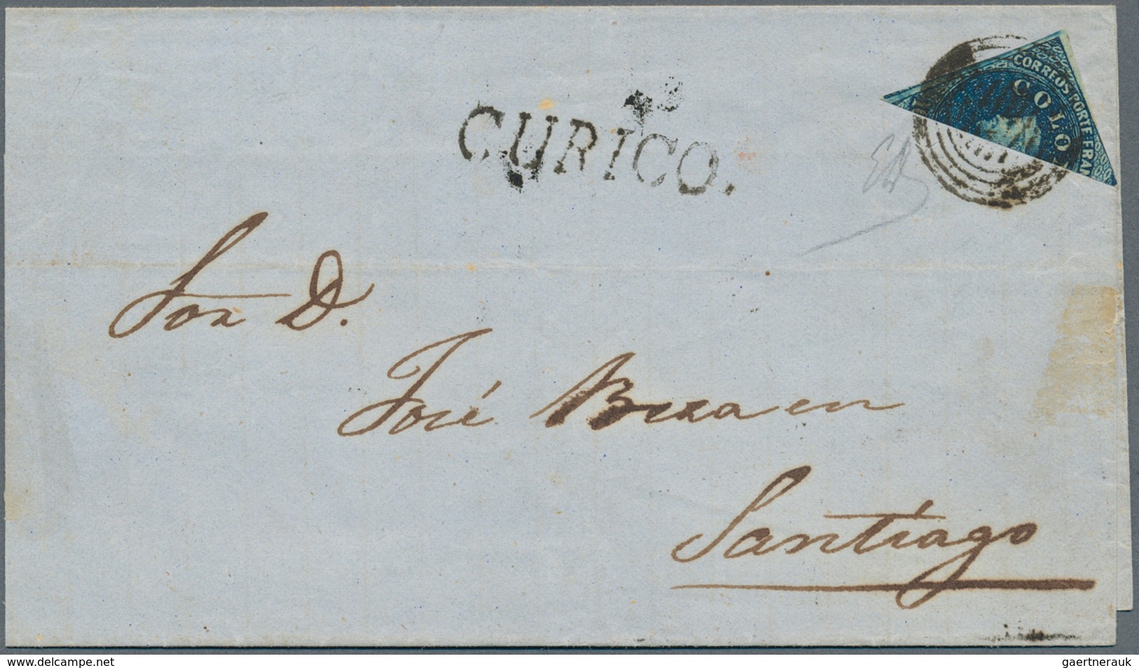 00593 Chile: 1853/1867, COLON HEADS, The Outstanding Collection Of First Issues Incl. 1853 5c. Used On Ent - Chile